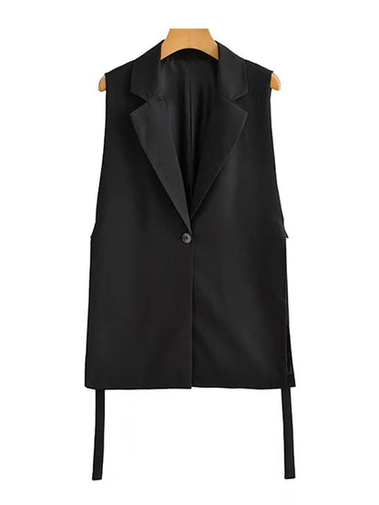 Chic Cascade Front-Button Vest