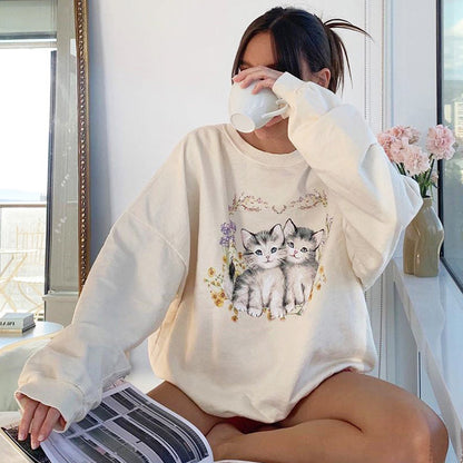 Chic Whimsical: Cute Cartoon Cat Tee