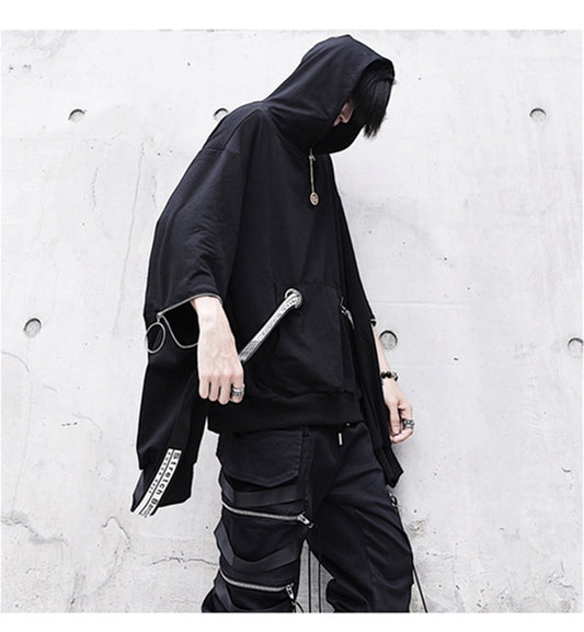 Harajuku Vintage: Star Patchwork Zip-Up Hoodie