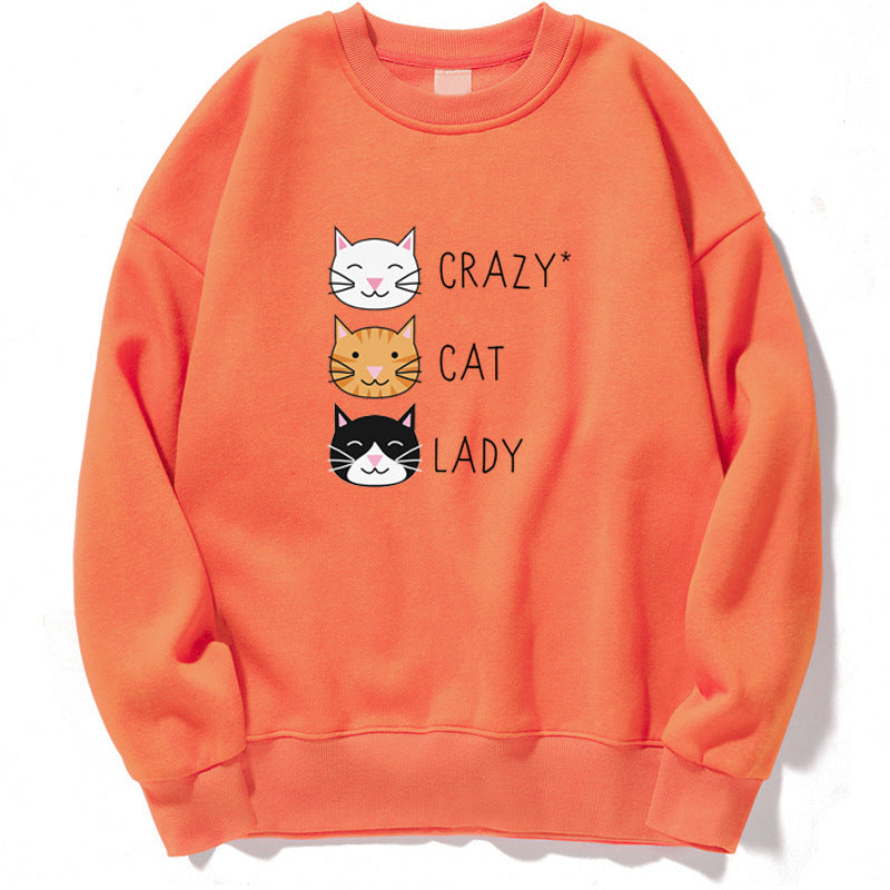 Cute Cat Print Women Sweatshirt