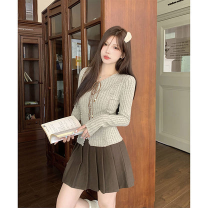 Vintage Cotton Long Sleeve Two Piece For Women