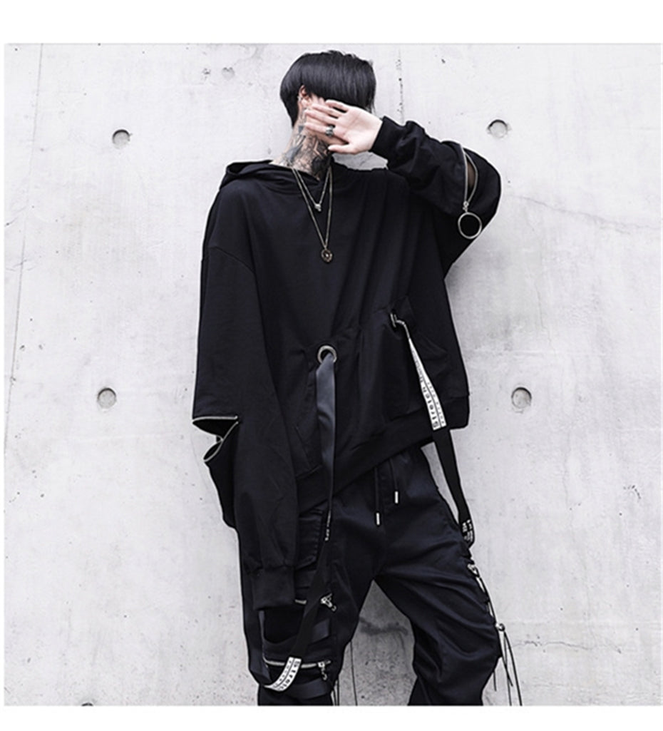 Harajuku Vintage: Star Patchwork Zip-Up Hoodie