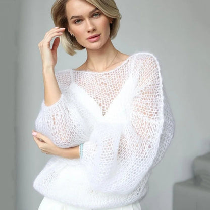 Mesh Whispers Lantern Sweater