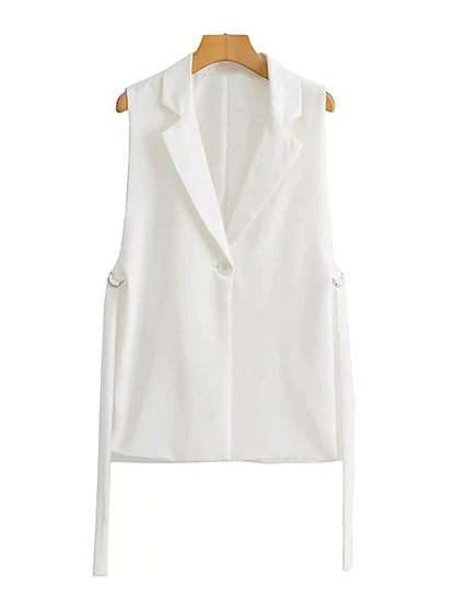 Chic Cascade Front-Button Vest