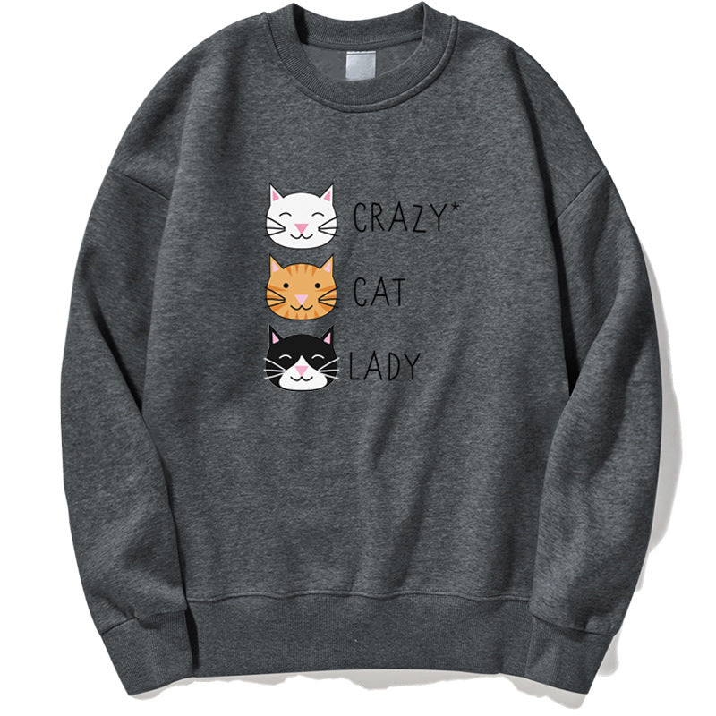 Cute Cat Print Women Sweatshirt