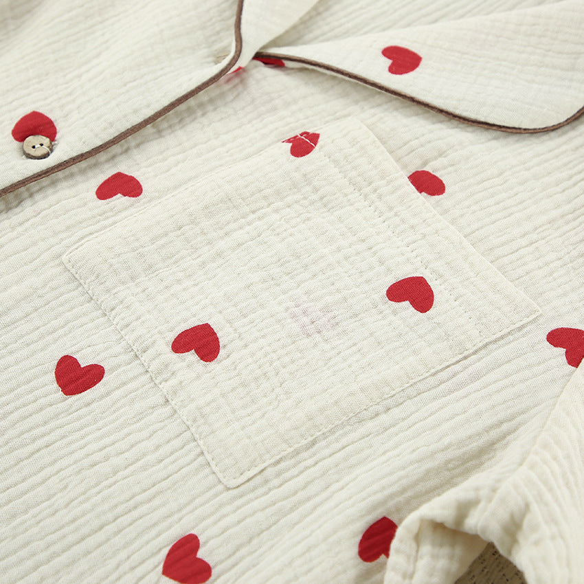 Heart Printed Cotton Pajamas