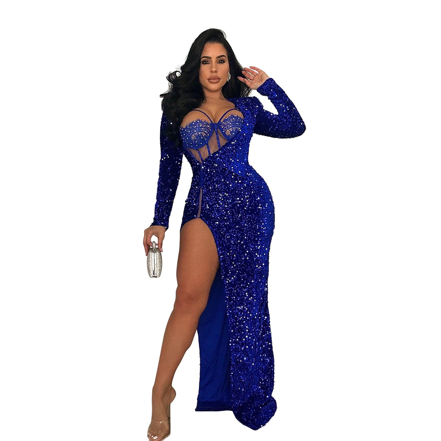 Chic Printed Split Maxi Dress