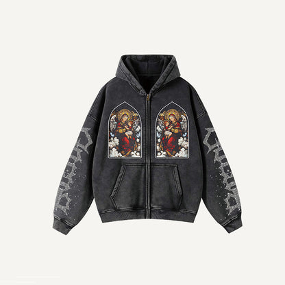 Retro Casual: Loose Printed Letter Hoodie