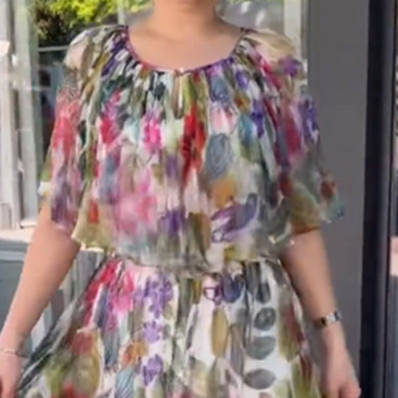 Aqua Floral Whisper Maxi Dress