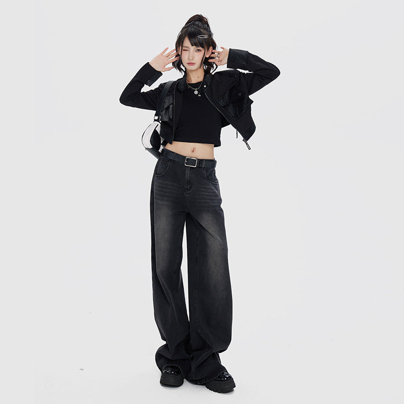 90s Revival: Retro Print High-Waisted Wide-Leg Jeans