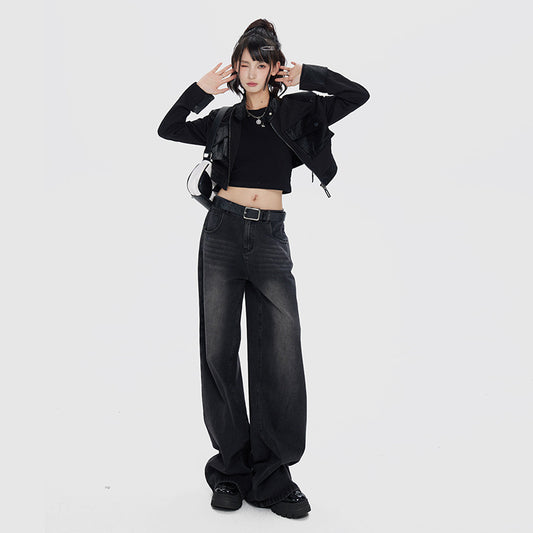 90s Revival: Retro Print High-Waisted Wide-Leg Jeans