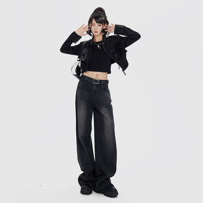 90s Revival: Retro Print High-Waisted Wide-Leg Jeans