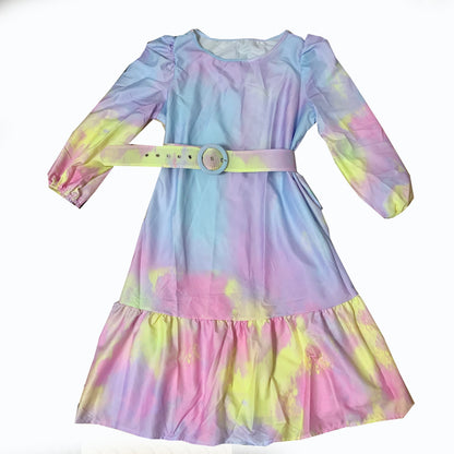 Mystique Allure: Tie-Dye Elegance Dress