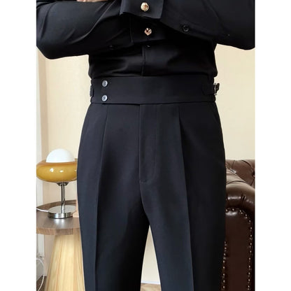 Slouchy Tailoring: High-Waisted Straight Trousers