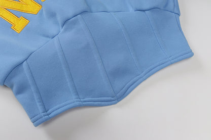 Letter Embroidered Casual Hoodie