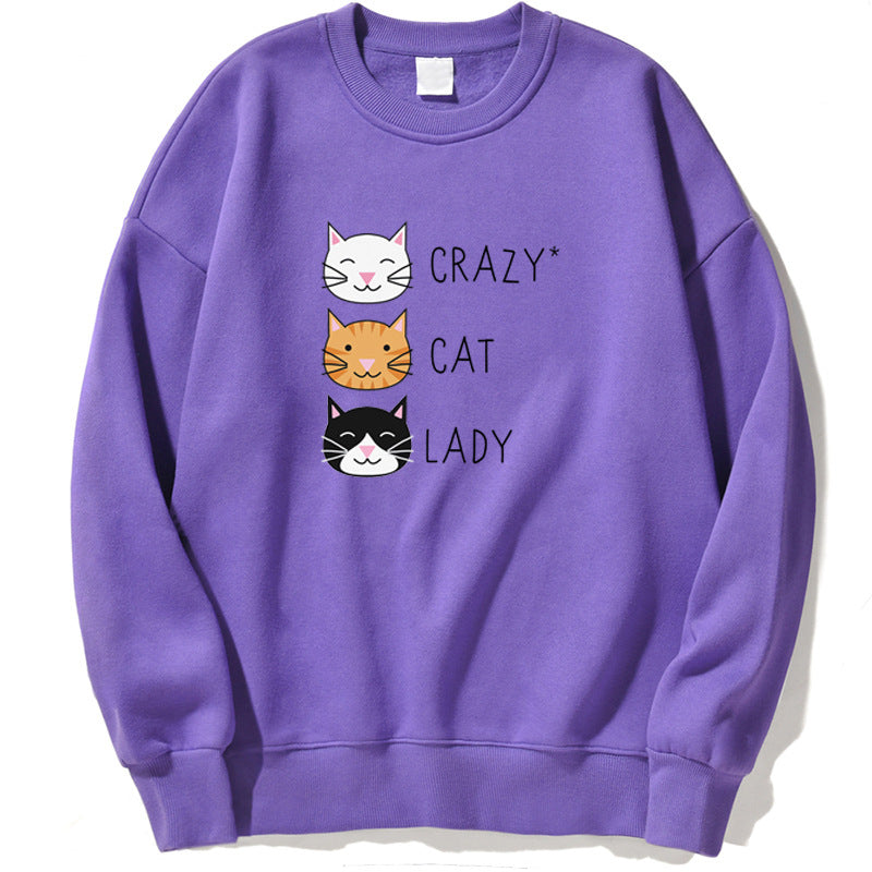 Cute Cat Print Women Sweatshirt