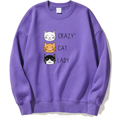 Cute Cat Print Women Sweatshirt