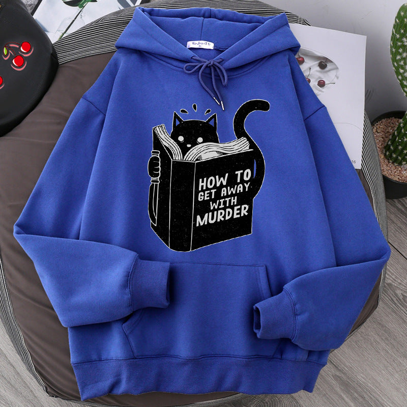 Cute And Cozy Womens Cat Print Fleece Sweatshirt