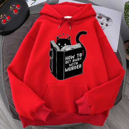 Cute And Cozy Womens Cat Print Fleece Sweatshirt