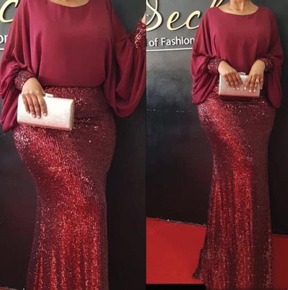 Floral Mesh Evening Plus Size Dress