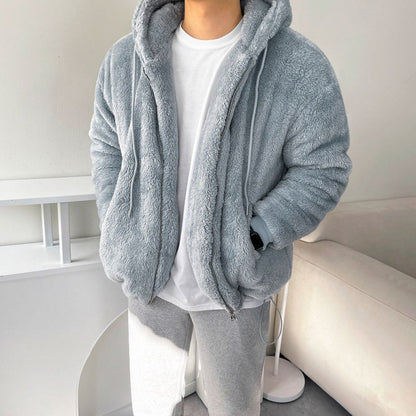 Winter Lamb Wool Hooded Sweatshirt