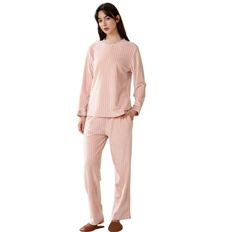 Womens Coral Velvet And Thin Flannel Pajama Ensemble