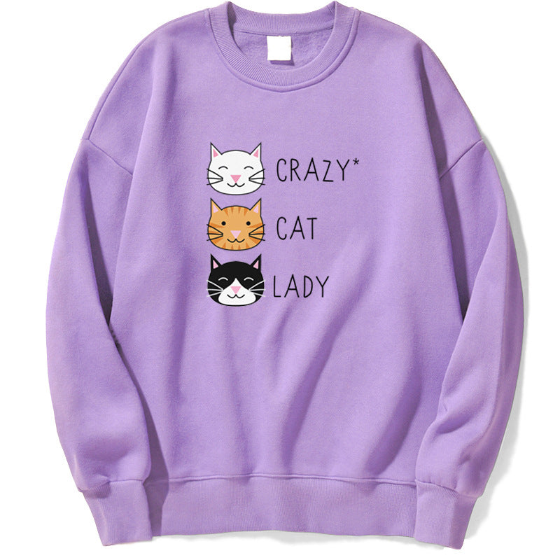 Cute Cat Print Women Sweatshirt