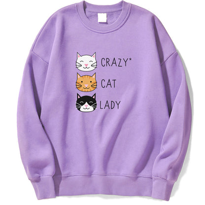 Cute Cat Print Women Sweatshirt