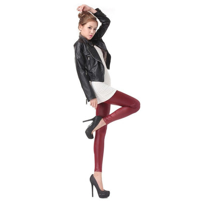 Chic Frost Slim Leather Pants