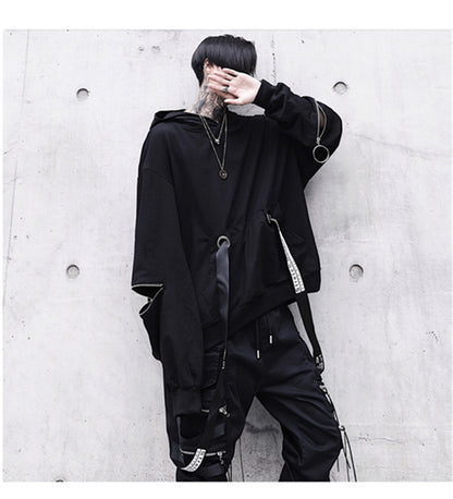 Harajuku Vintage: Star Patchwork Zip-Up Hoodie