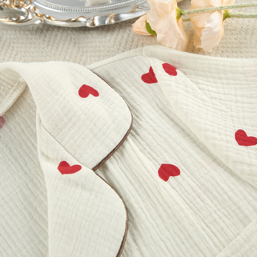 Heart Printed Cotton Pajamas