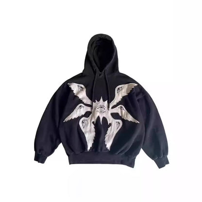 Midnight Edge: Skull Embroidered Hoodie
