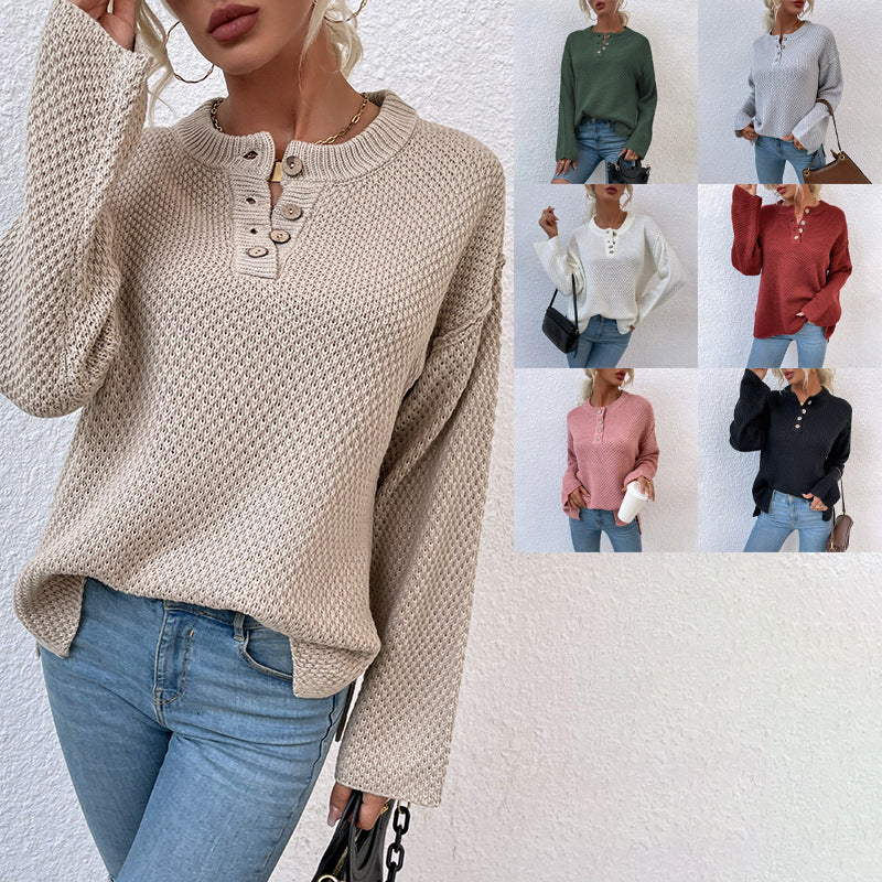 Autumn Days Retro Buttoned Sweater Warm Knit Essentials