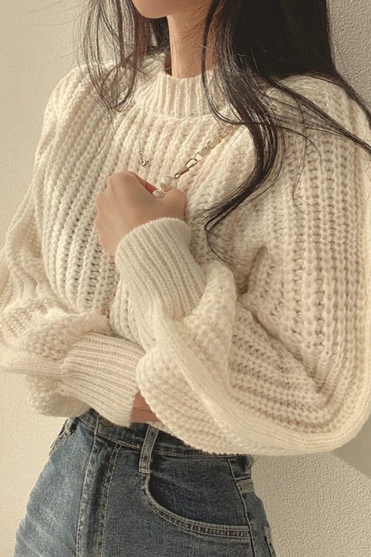 Autumn Korean Lantern Sleeve Sweater