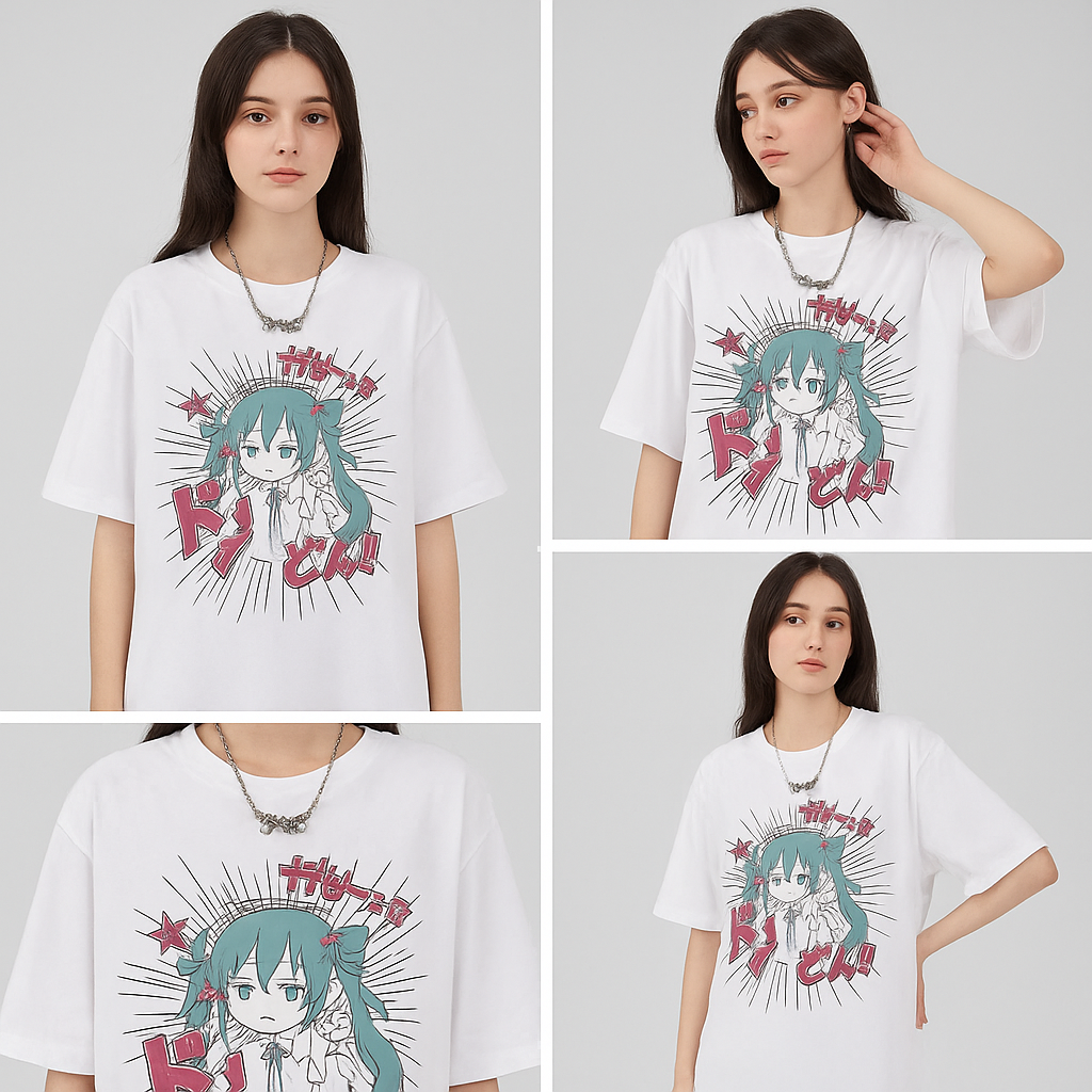 Cartoon Print Summer Y2k Gothic Harajuku T-shirt Outfits