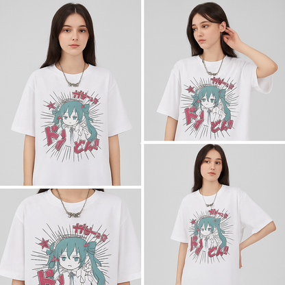 Cartoon Print Summer Y2k Gothic Harajuku T-shirt Outfits