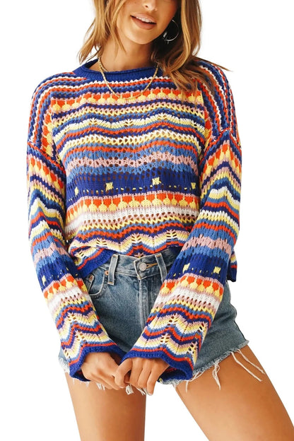 Casual Striped Knit Sweater For Women With 90s Style For 2025 Fall Outfits
