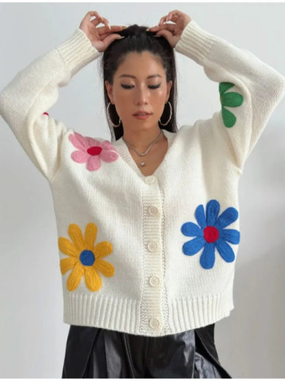 Floral Elegance Knit Sweater