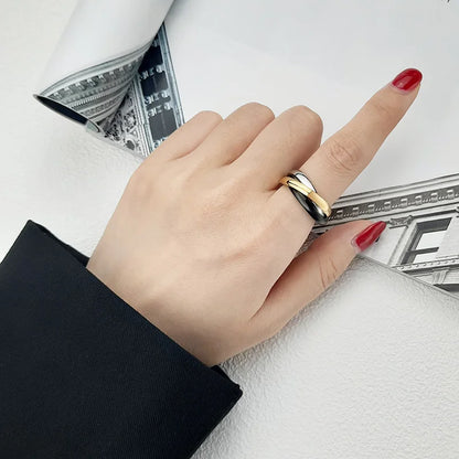 Summer Outfit Jewelry Stainless Steel Ring Set With Multi Color Shine