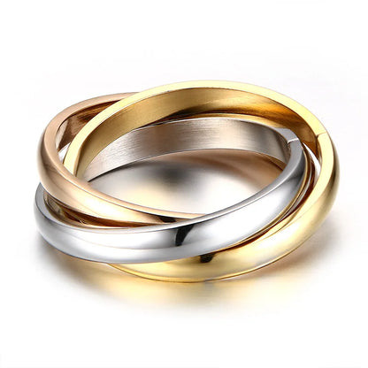 Summer Outfit Jewelry Stainless Steel Ring Set With Multi Color Shine
