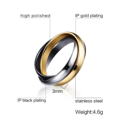 Summer Outfit Jewelry Stainless Steel Ring Set With Multi Color Shine