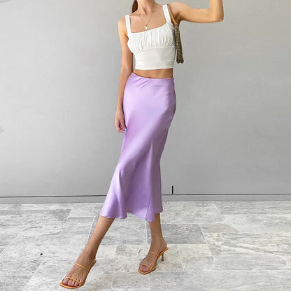 Majestic Mauve Silk Skirt