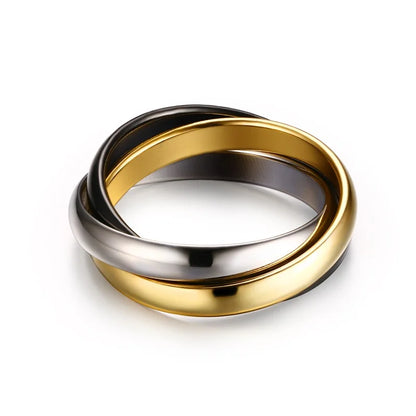 Summer Outfit Jewelry Stainless Steel Ring Set With Multi Color Shine