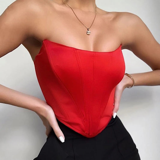 Y2K Inspired Satin Off Shoulder Bustier Crop Corset Top for Women Backless Sleeveless Sexy Streetwear Aesthetic 2025 Fashion Trend