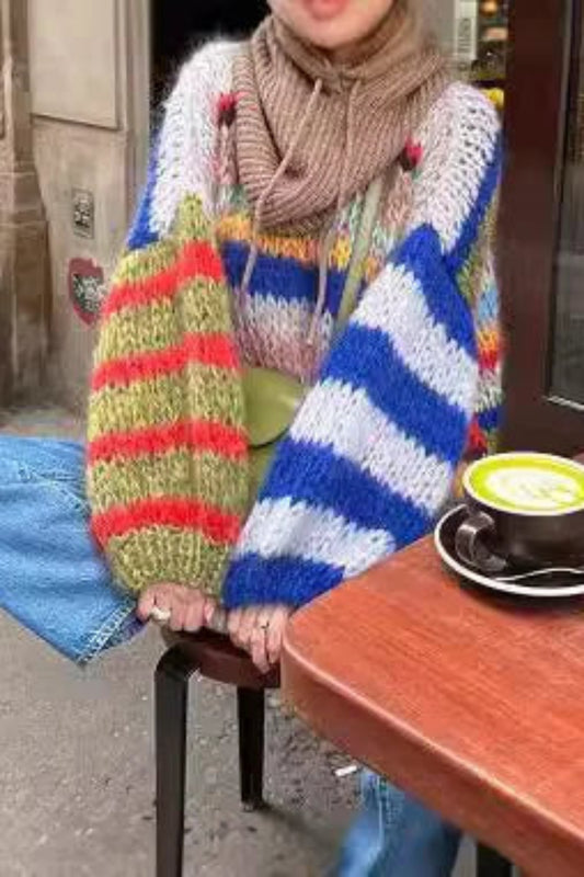 New Women's Fall Striped Sweater