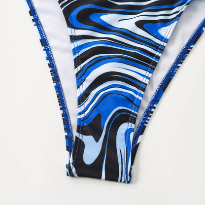 Mesh Three Piece Bikini Set With V Neck Triangle Top For Sexy Swimsuit Vibes