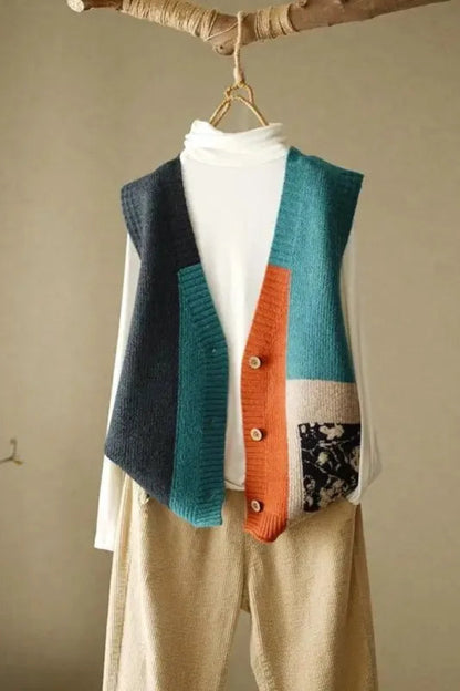 Retro Knitted Sweater Vest Outfit Inspiration Cozy Fall Winter Fashion For Women