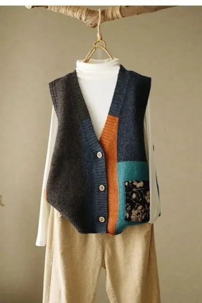 Retro Knitted Sweater Vest Outfit Inspiration Cozy Fall Winter Fashion For Women
