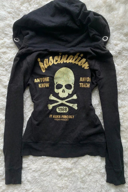 Retro Streetwear Hoodie Outfit Ideas Oversized Gothic Zip Up Jacket For Men And Women Fashion Trend