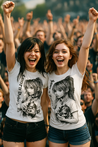 Retrocore O-Neck MicroCrop for Alt-Girl Street Vibes Y2k anime Streetwear Tops T-shirt
